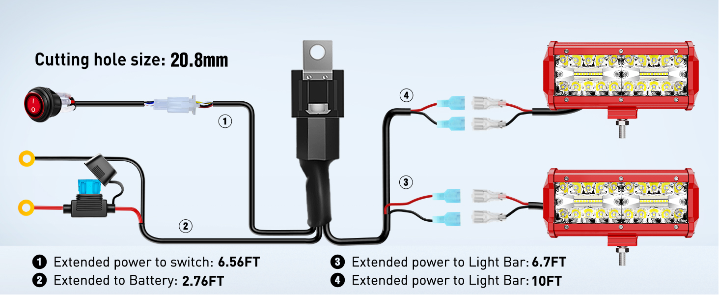 LED Light Bar Triple Row Spot Flood Combo Lights Driving Light Work Light 