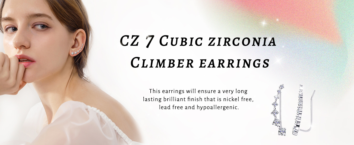 silver earrings with cz cuffs cartilage earring dainty classic earing