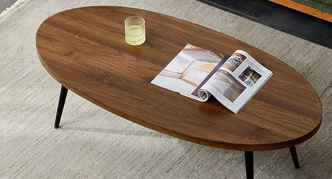 Rukulin Nesting Side Table, Set of 2 Coffee Table, Living Room Sofa End Table, Bedside Table for Home and Office 21 Oval Table