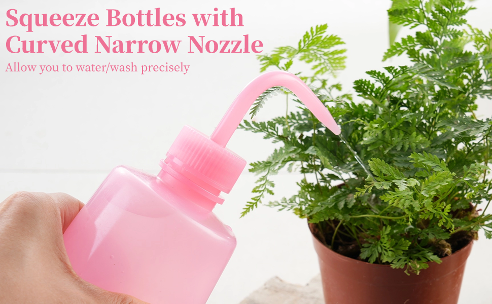 6 Pcs Wash Bottles 250ml/8oz, Plastic Squirt Bottles with