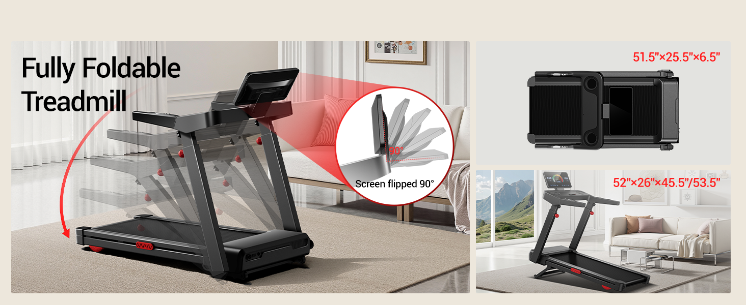 Fully foldable Treadmill