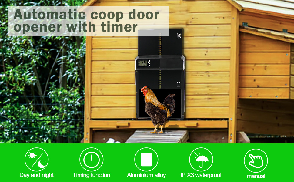KAKUNM Automatic Chicken Coop Door Chicken Door Opener