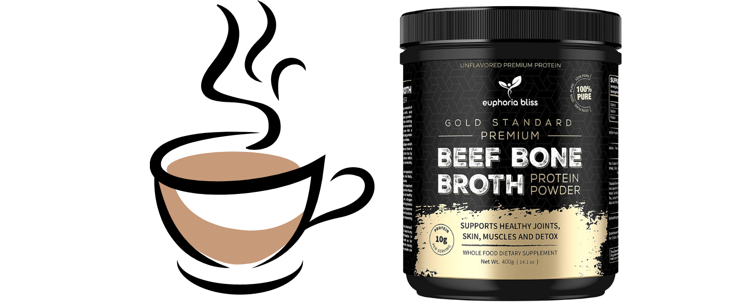 Euphoria Bliss Beef Bone Broth Powder 400g Sweden Grass Fed No