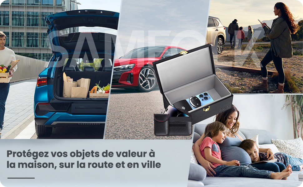 Samfolk Boîte Faraday anti RFID et Pochette Faraday Étui anti RFID pour Clé Voiture  