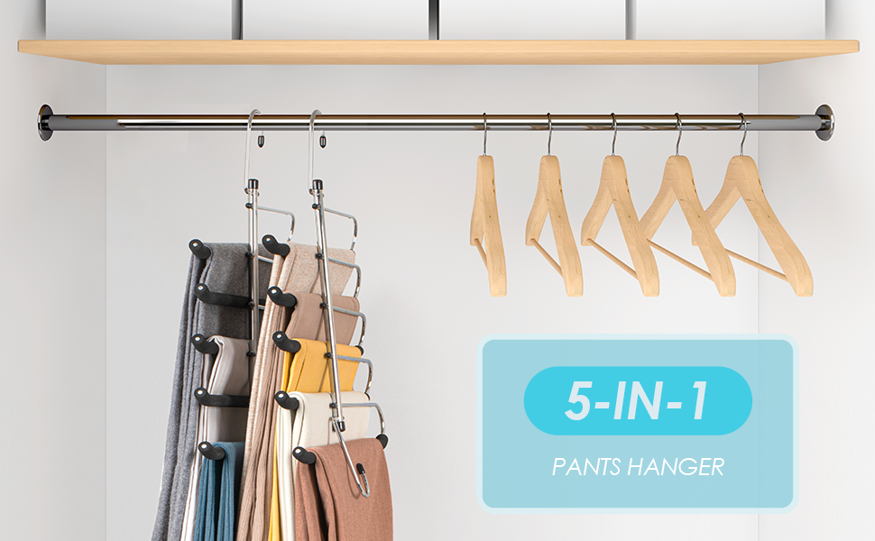 2 Pack Coat Hangers Space Saving Trouser hangers Upgrade NonSlip