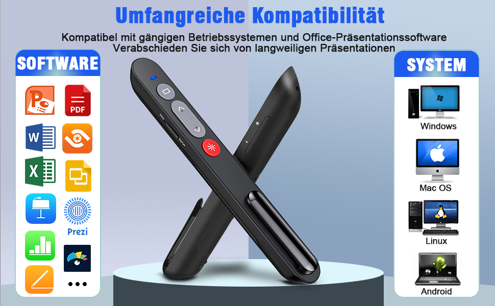 Presenter mit Laserpointer Präsentation, Powerpoint Fernbedienung 2.4