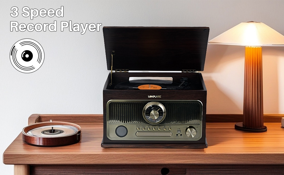 Amazon.com: All in One Vintage 3 Speed Vinyl Record Player