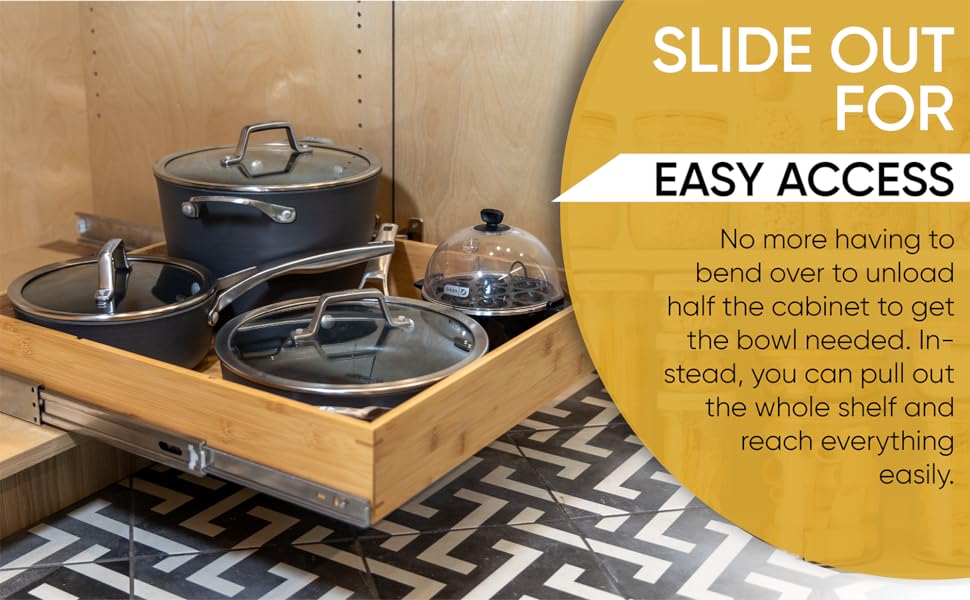 Fabsome Pull Out Drawer Organizer for Kitchen