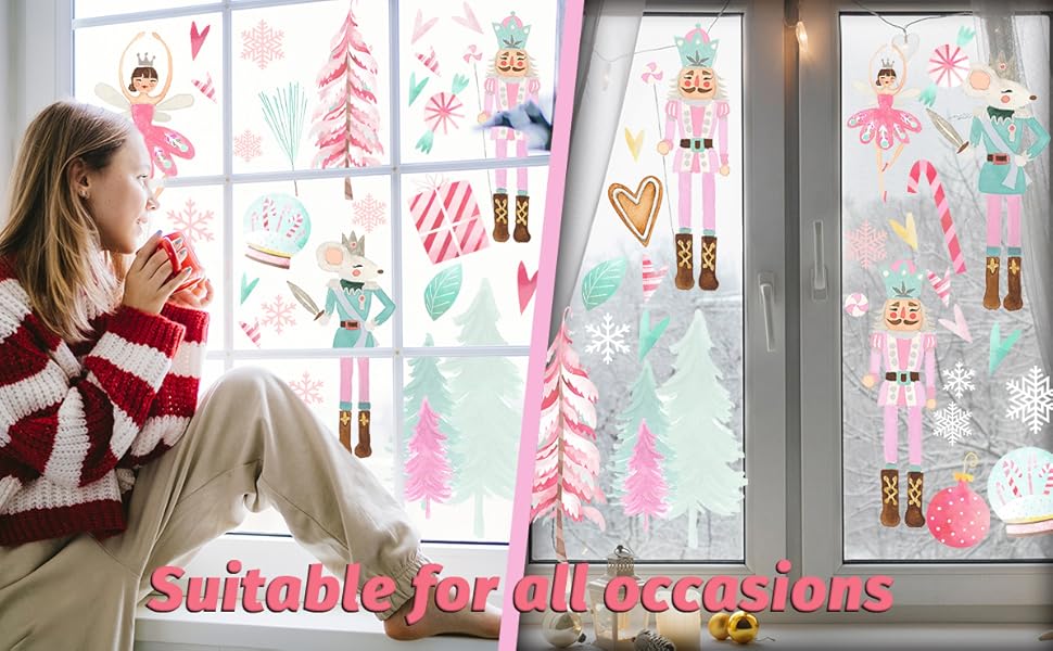 Nutcracker Christmas Window Clings,Nutcracker Christmas