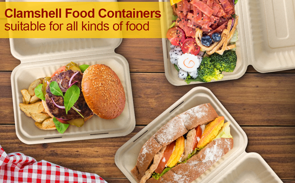 greensight 9 x 6 Clamshell Take Out Food Containers, 75