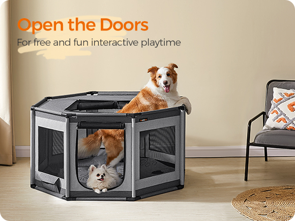Amazon.com : Feandrea Dog Playpen, Oxford Fabric Dog Fence
