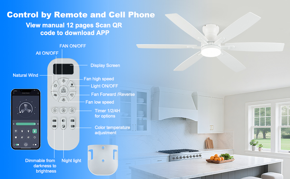 white ceiling fan with light