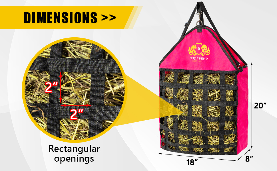 Top Loading Slow Feeder hay Bag, Equipment for Horses