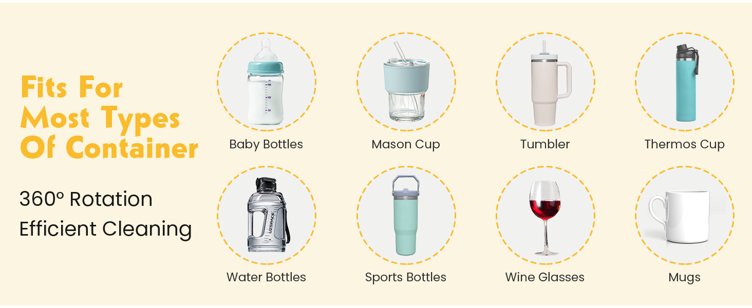 RECHARGABLE PORTABLE BOTTLE CLEANING SET