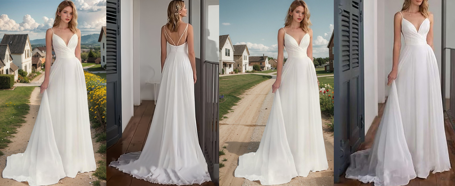 Chiffon wedding dress