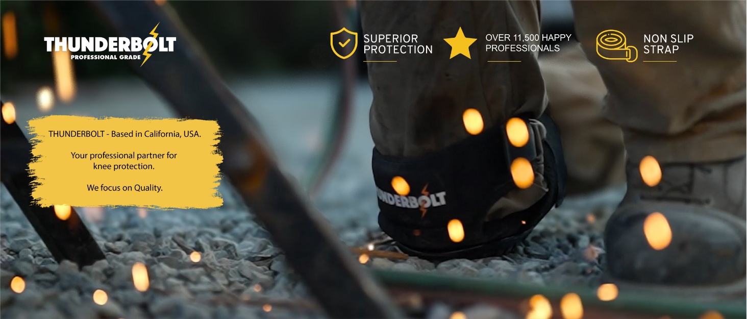 Thunderbolt Professional Knee Pads for Work, Construction, Flooring