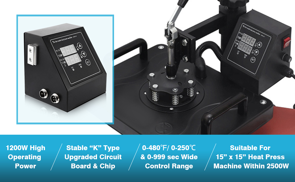 IRONWALLS Heat Press Control Box Replacement 1200W, Heat