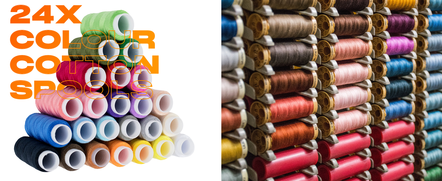 Jazooli Sewing Thread for Sewing Machine (Thread Set of 24 Colours
