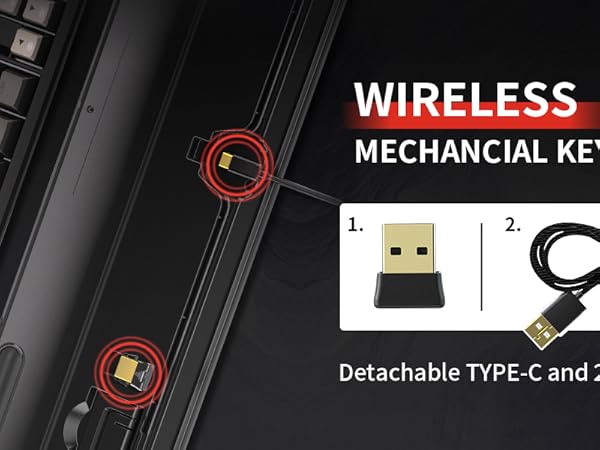 Wireless Mechanical Keyboard, RGB Hot Swappable Customizable Backlit Gaming Keyboard