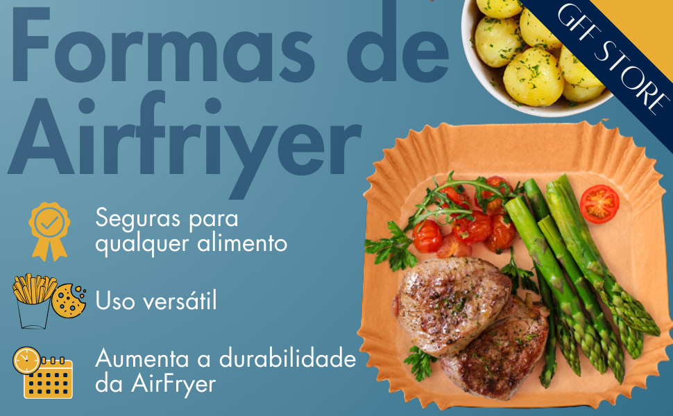 Forma Antiaderente Airfryer, Forma De Papel Airfryer, Forma Descartável Para Fritadeira