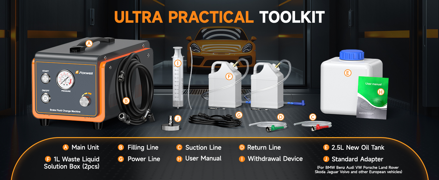 FOXWELL RT1000 Automatic Brake Bleeder Kit, Dual Pulse
