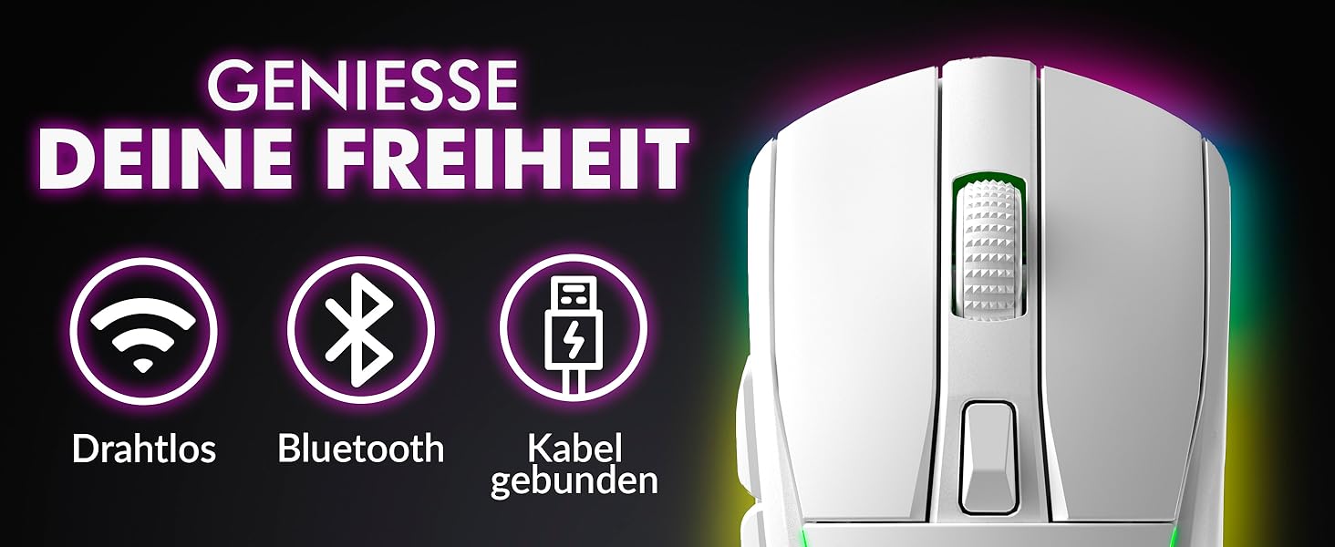 klim mouse mice gaming gamer drahtlos bluetooth blue tooth kabel gebunden