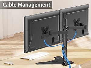 Dual Monitor Stand Freestanding & Height Adjustable Monitor Desk Mount