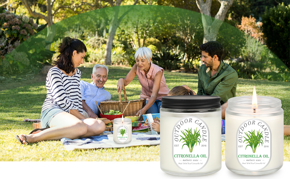 Citronella Candles Outdoors Large 6.3oz*6, Scented Jar Candles Set, 270