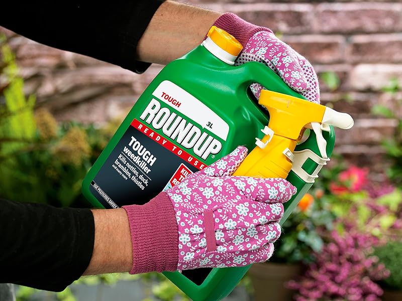 Roundup Fast Acting Tough Weedkiller 3L in use