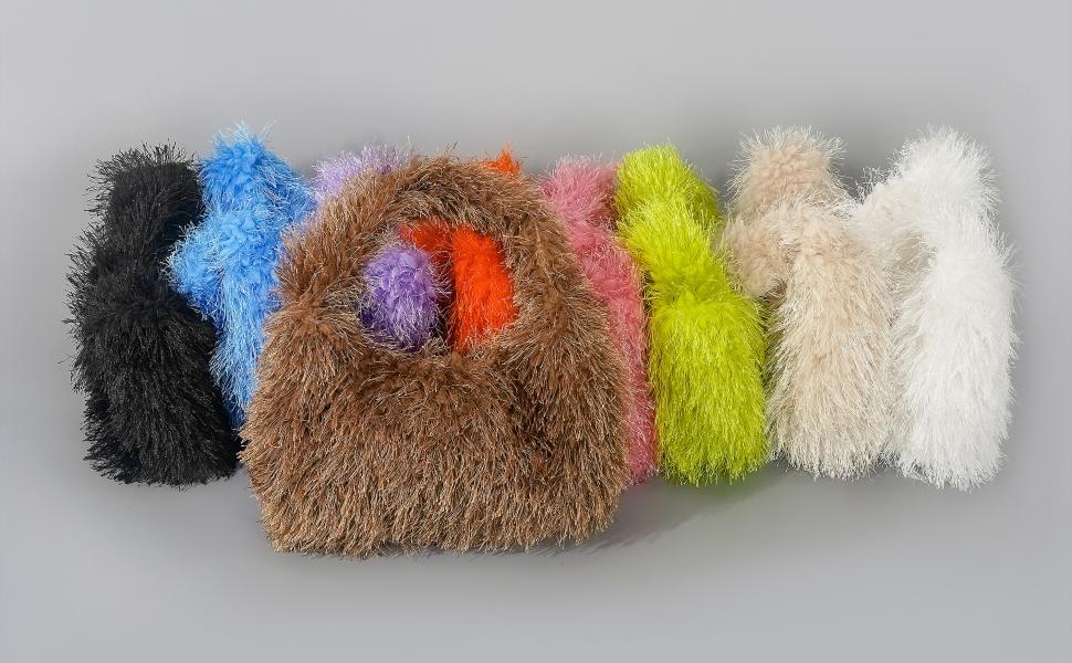 Amazon.com: Faux Fur Fluffy Hobo Bag Furry Handbag Purse Y2K