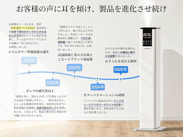 Amazon.co.jp: KEECOON 加湿器 大容量 スチーム式 加熱式