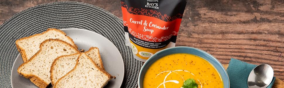 Bay's Kitchen Carrot & Coriander Soup; IBS Friendly, Gluten Free, Dairy Free, Low FODMAP