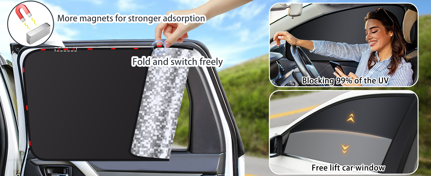 Tesla Model Y Sunshade Side Windows XCBYT Car Window Shades - 4 Pack Car Window Covers Car Window Shades Car Shades For Back Windows Baby