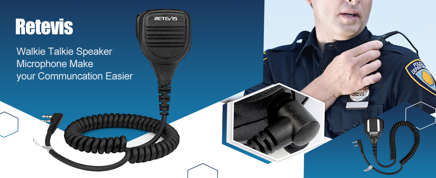 Retevis RT21 Walkie Talkie mic,IP54 Waterproof Shoulder Speaker Mic, Compatible with RT22 RT68 H-777 RT85 RT27 RT86 RT18 RB45 BAOFENG UV-5R 5RM BF-F8HP Kenwood SAMCOM Radio, 3.5mm Audio Jack(1 Pack) 10 speaker mic
