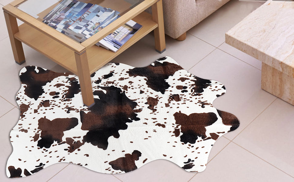 Faux Cowhide Rug Cute Cow Print Rug Area Rug Fun Western Room Decor for