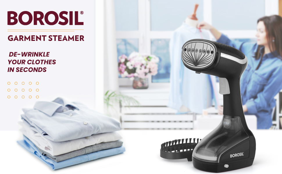 Borosil Handheld Garment Steamer Gs01,Horizontal & Vertical Use,1000