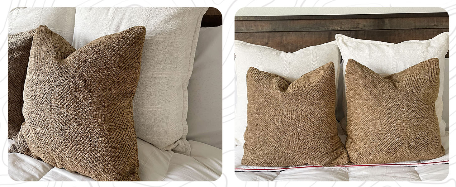 DOMVITUS Decorative Pillow Cover, 2pcs 18x18 Milk White