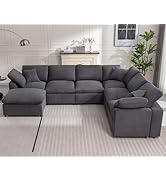 POYISOU Cloud Couches for Living Room, Oversized Modular Sectional Sofa with Ottoman, Large Moder...