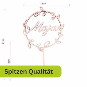"Blumenkranz" Cake Topper mit Wunschtext