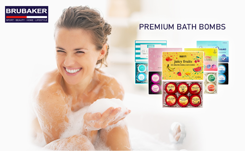 BRUBAKER Cosmetics Bath Bombs 'Juicy Fruits' Gift Set Handmade and