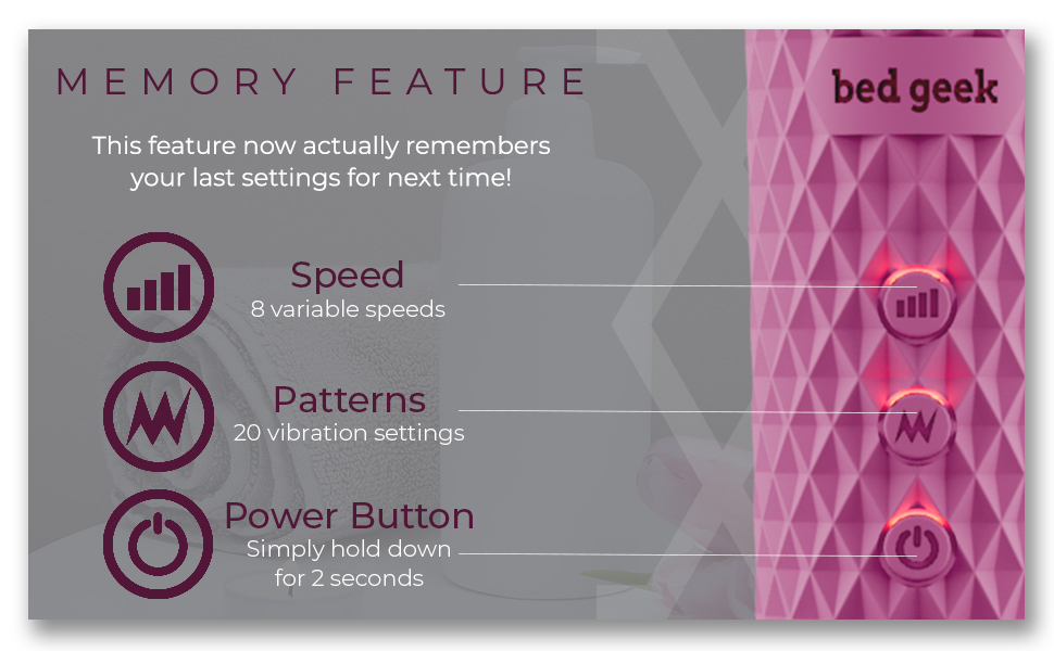 Handheld Wireless Electric Body Wand Massager with Memory Feature by