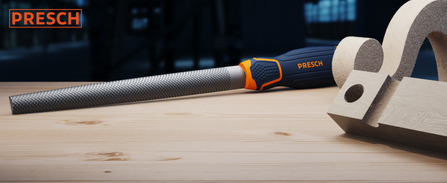 Presch Wood Rasp Half Round 200mm Wood rasp for Shaping Holes and