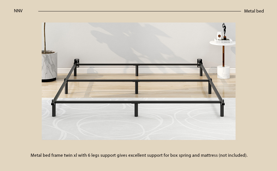NNV Metal King Bed Frame 7 Inch Heavy Duty Platform 9Leg