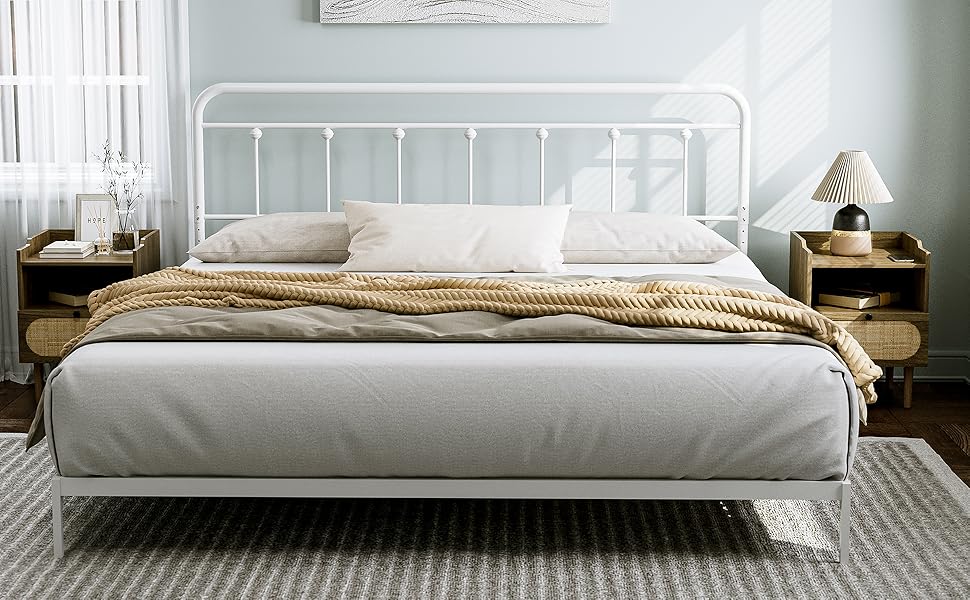 IKIFLY Metal California King Size Headboard Adjustable