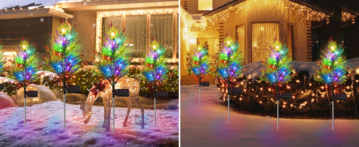 KOOPER Christmas Decorations Outside, 2 Pack Solar Christmas Tree