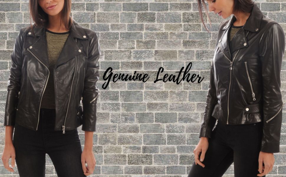Captain Cory Womens Leather Jacket Motorcycle Bomber Solid