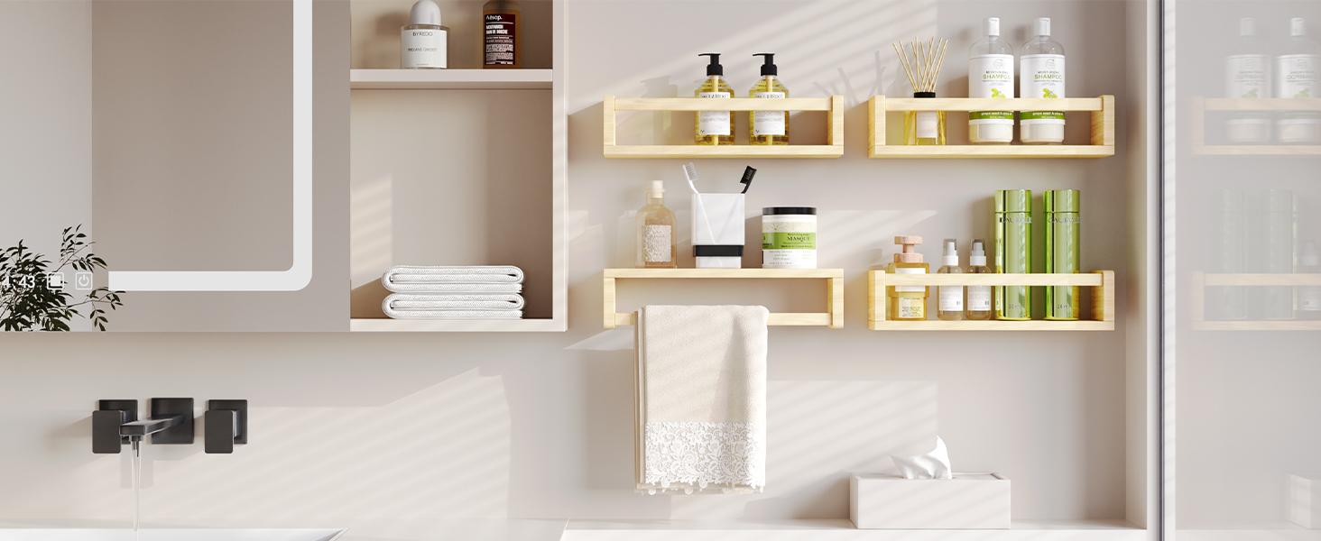 Floating Wall Mounted Shelves for Bathroom