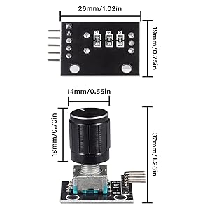 Amazon.com: JTAREA KY-040 Rotary Encoder Module 360 Degree Switch ...
