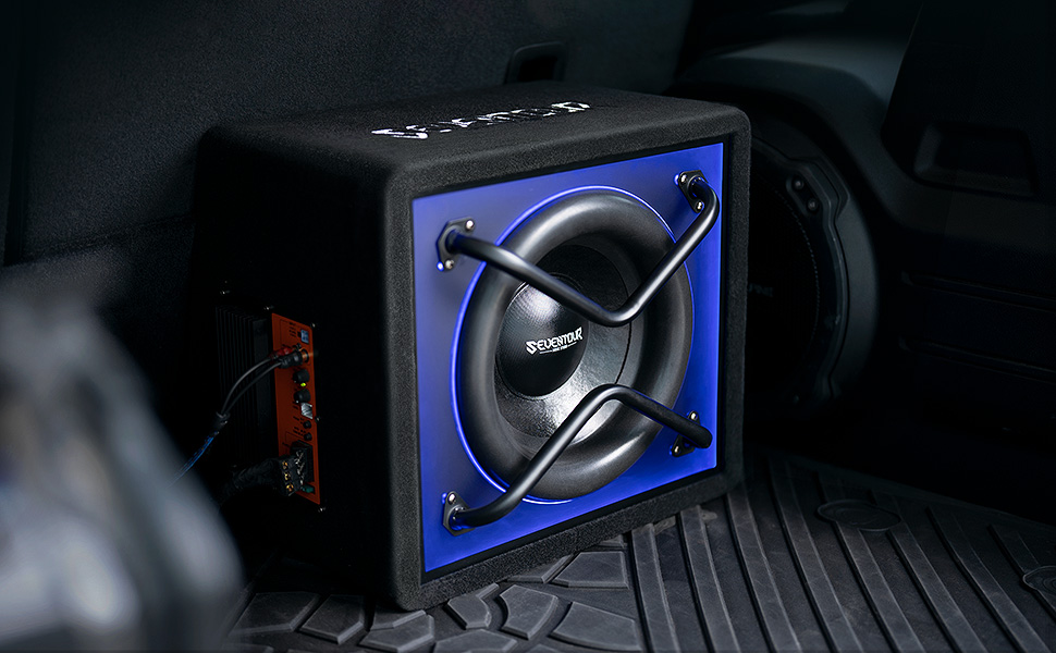 Seventour 12" 1400W Powered Car Subwoofer Enclosure Vented