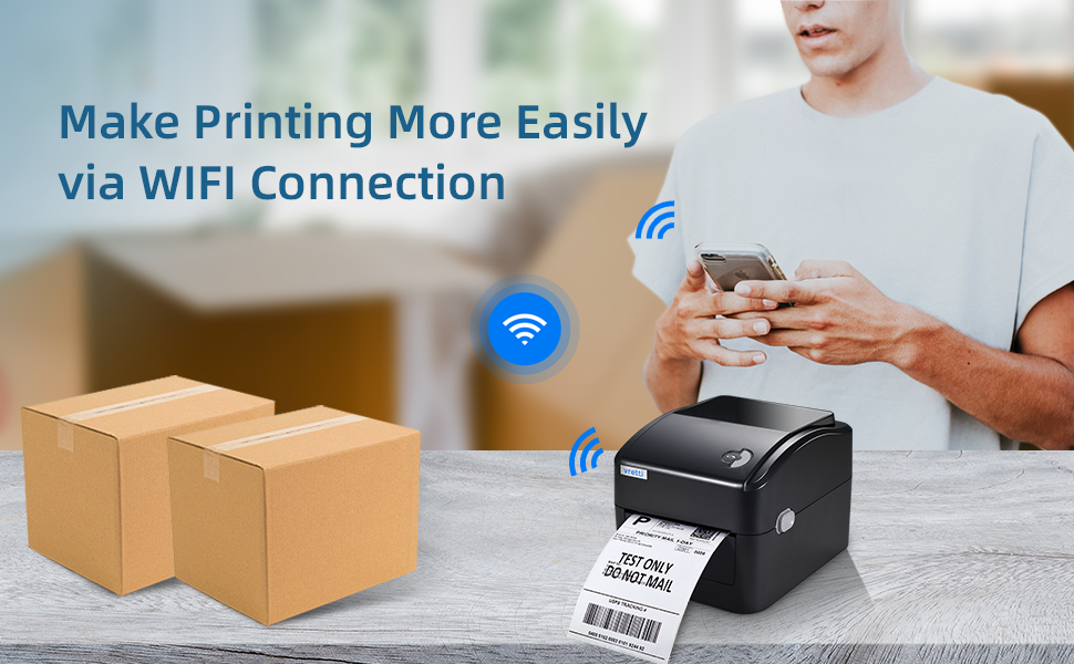 vretti Wireless Shipping Thermal Label Printer, 4 x 6 Thermal Printer